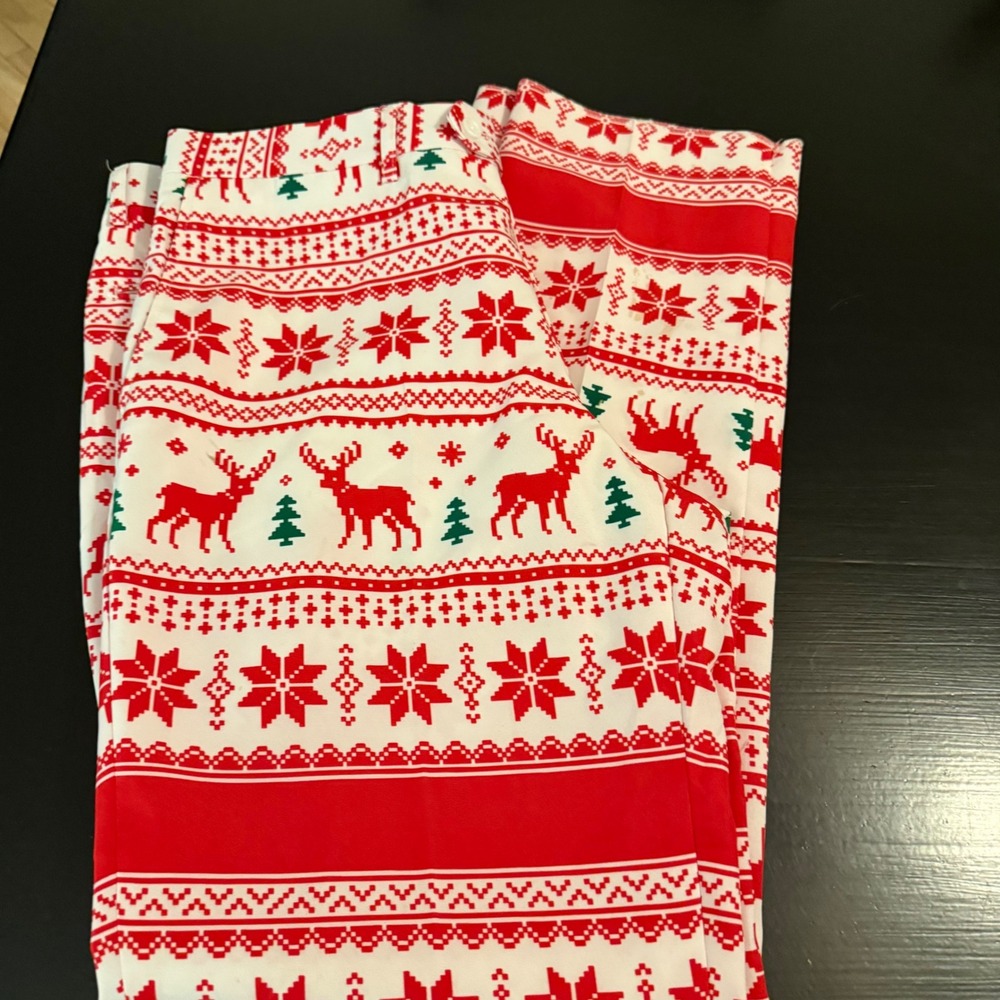 Braveman Mens Christmas Suit Fair Isle Reindeer Snowflake Red White‎ 46R 40W - Picture 8 of 12
